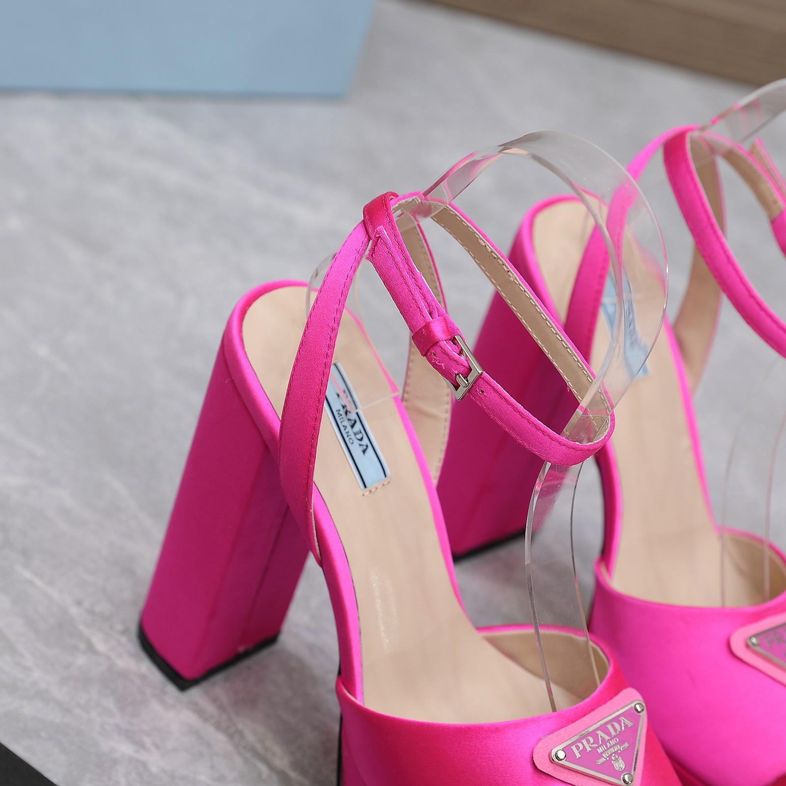 Prada High-Heeled Satin Sandals - FashionPlug