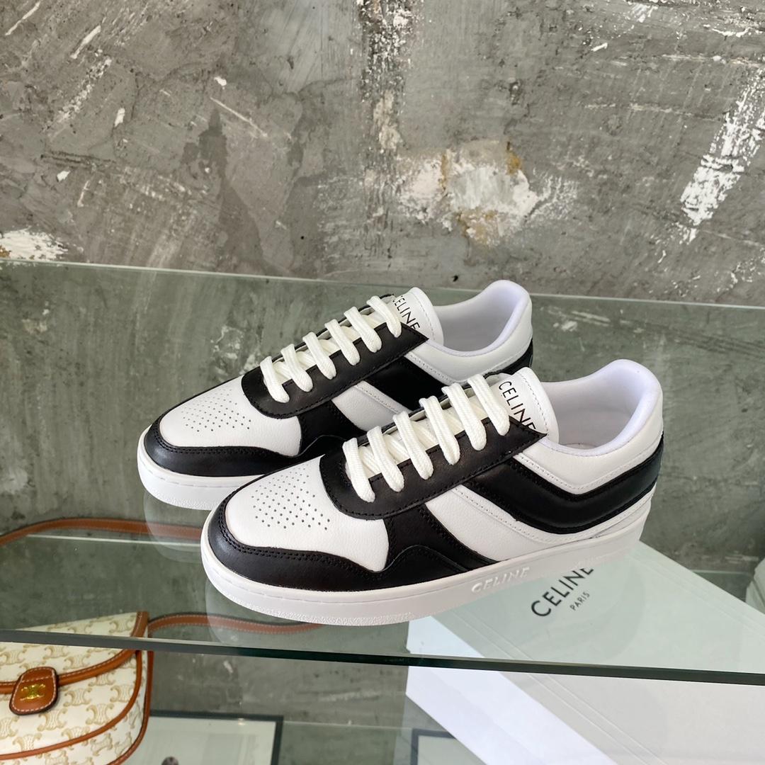 Celine Trainer Low Lace-Up Sneaker In Calfskin - FashionPlug
