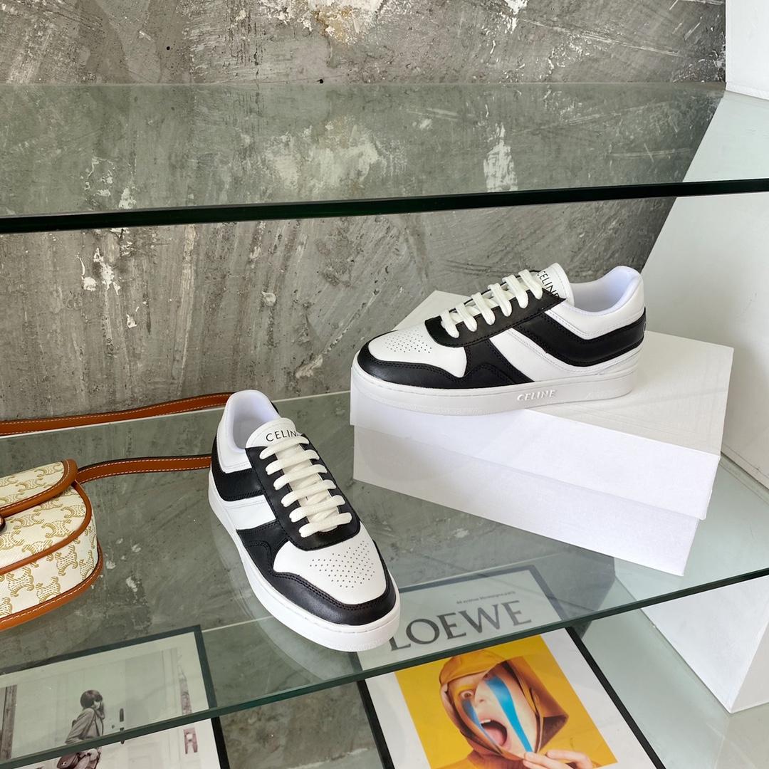 Celine Trainer Low Lace-Up Sneaker In Calfskin - FashionPlug