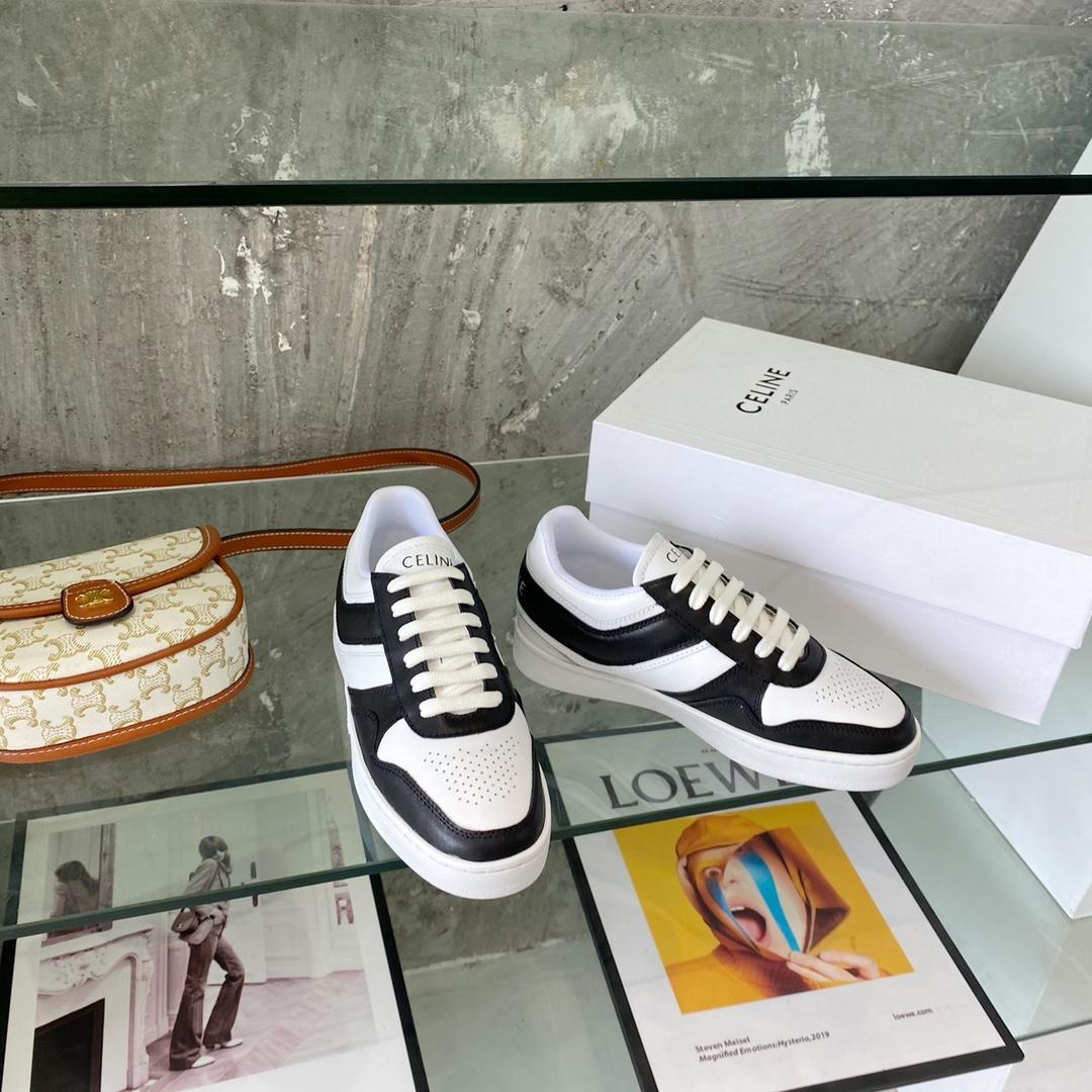 Celine Trainer Low Lace-Up Sneaker In Calfskin - FashionPlug