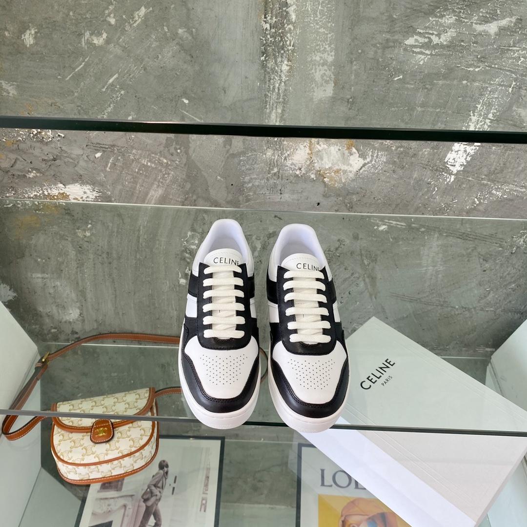 Celine Trainer Low Lace-Up Sneaker In Calfskin - FashionPlug