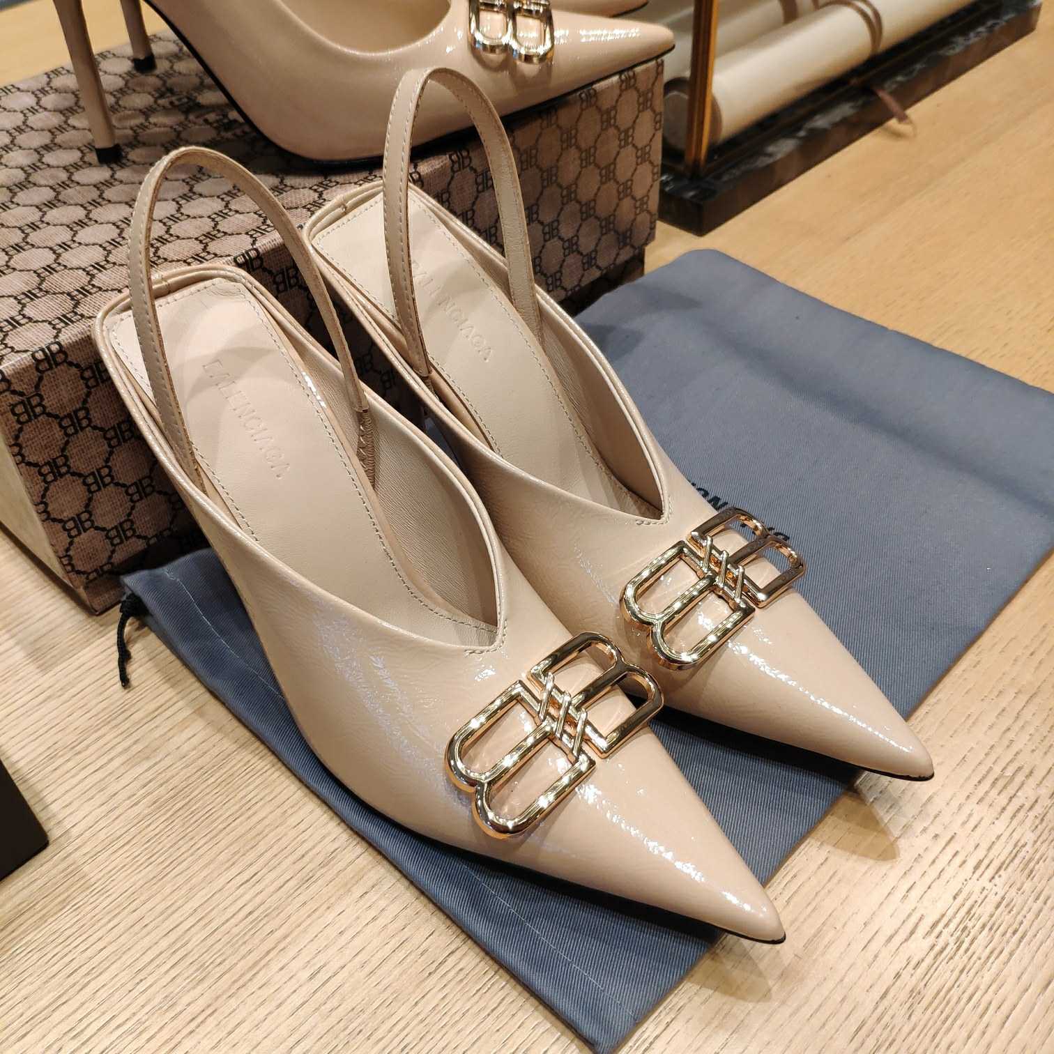 Balenciaga BB Leather Pumps - FashionPlug