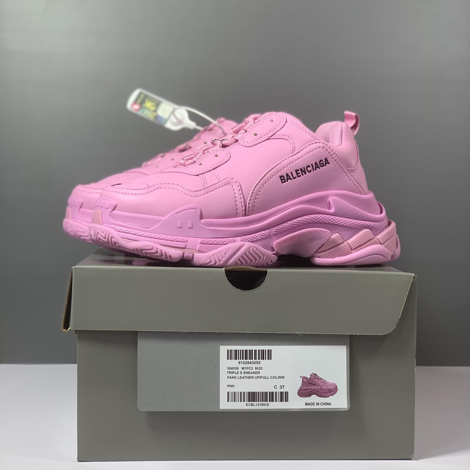 Balenciaga Triple S Sneaker In Pink Technical Material - FashionPlug