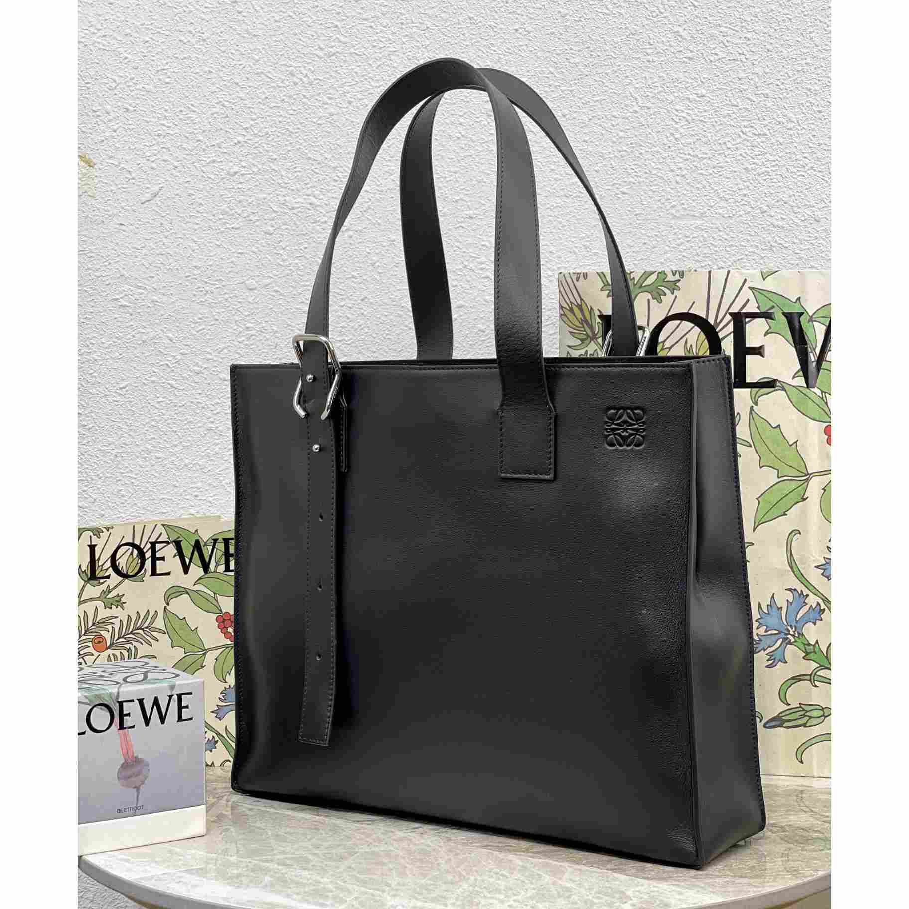 Loewe Buckle Horizontal Tote In Classic Calfskin(38.7-32.9-9.2cm) - FashionPlug