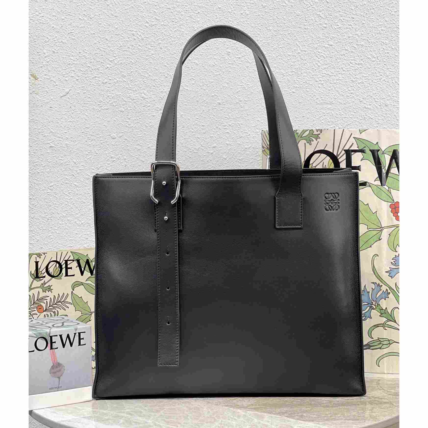 Loewe Buckle Horizontal Tote In Classic Calfskin(38.7-32.9-9.2cm) - FashionPlug
