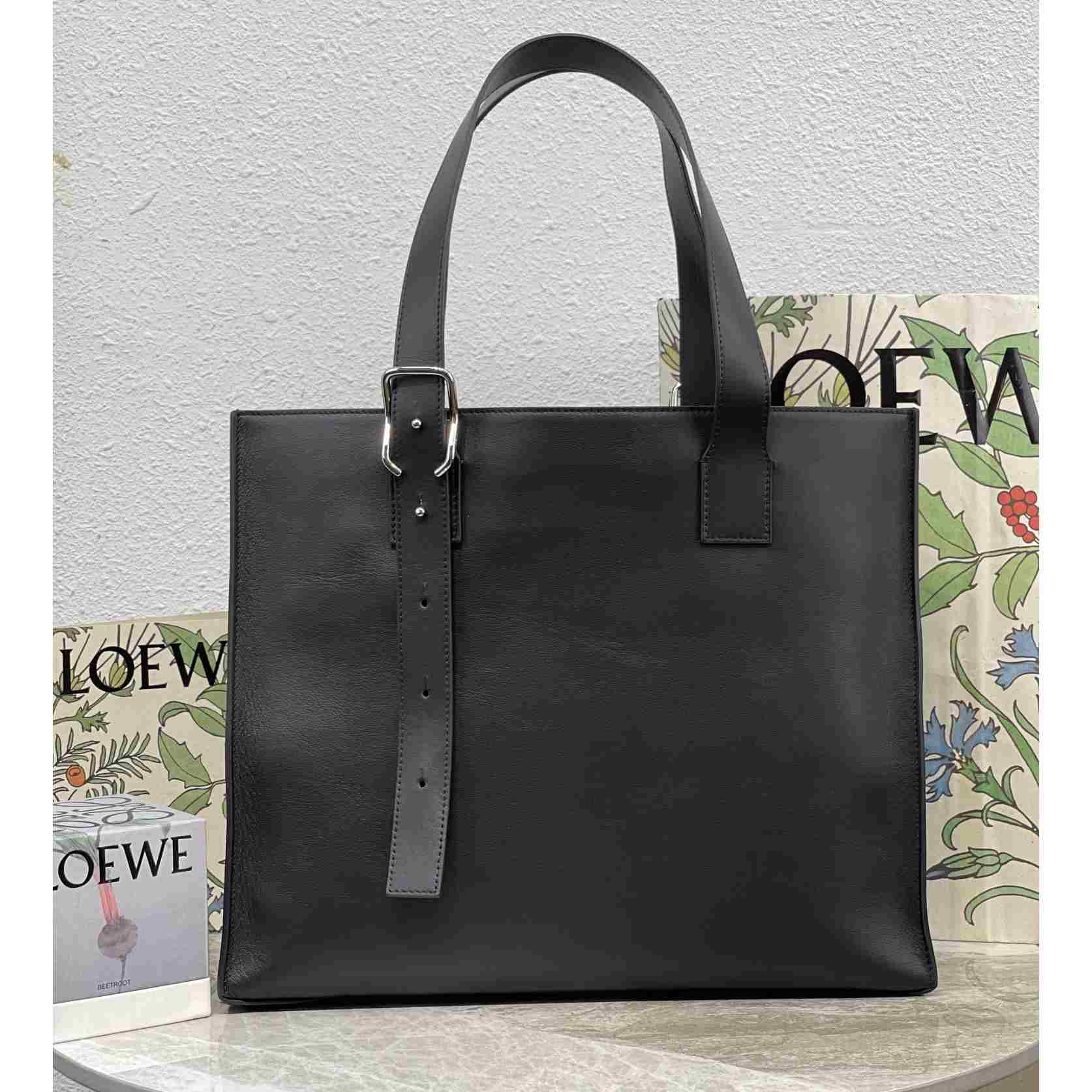 Loewe Buckle Horizontal Tote In Classic Calfskin(38.7-32.9-9.2cm) - FashionPlug