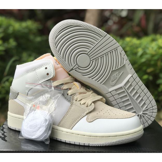 Air Jordan 1 Mid "White And Phantom" Sneaker   DM9652-100 - FashionPlug