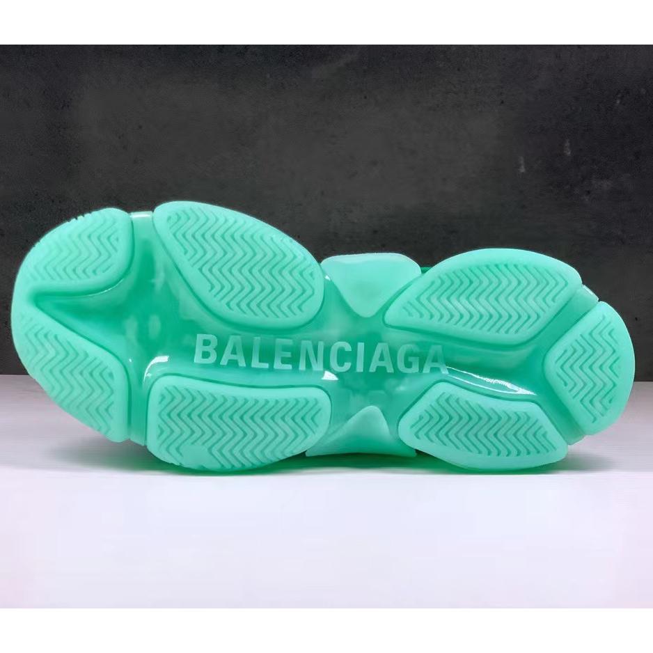 Balenciaga Triple S Clear Sole Sneaker In Light Blue Double Foam And Mesh - FashionPlug