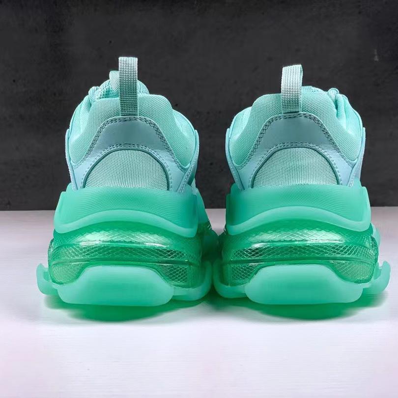 Balenciaga Triple S Clear Sole Sneaker In Light Blue Double Foam And Mesh - FashionPlug