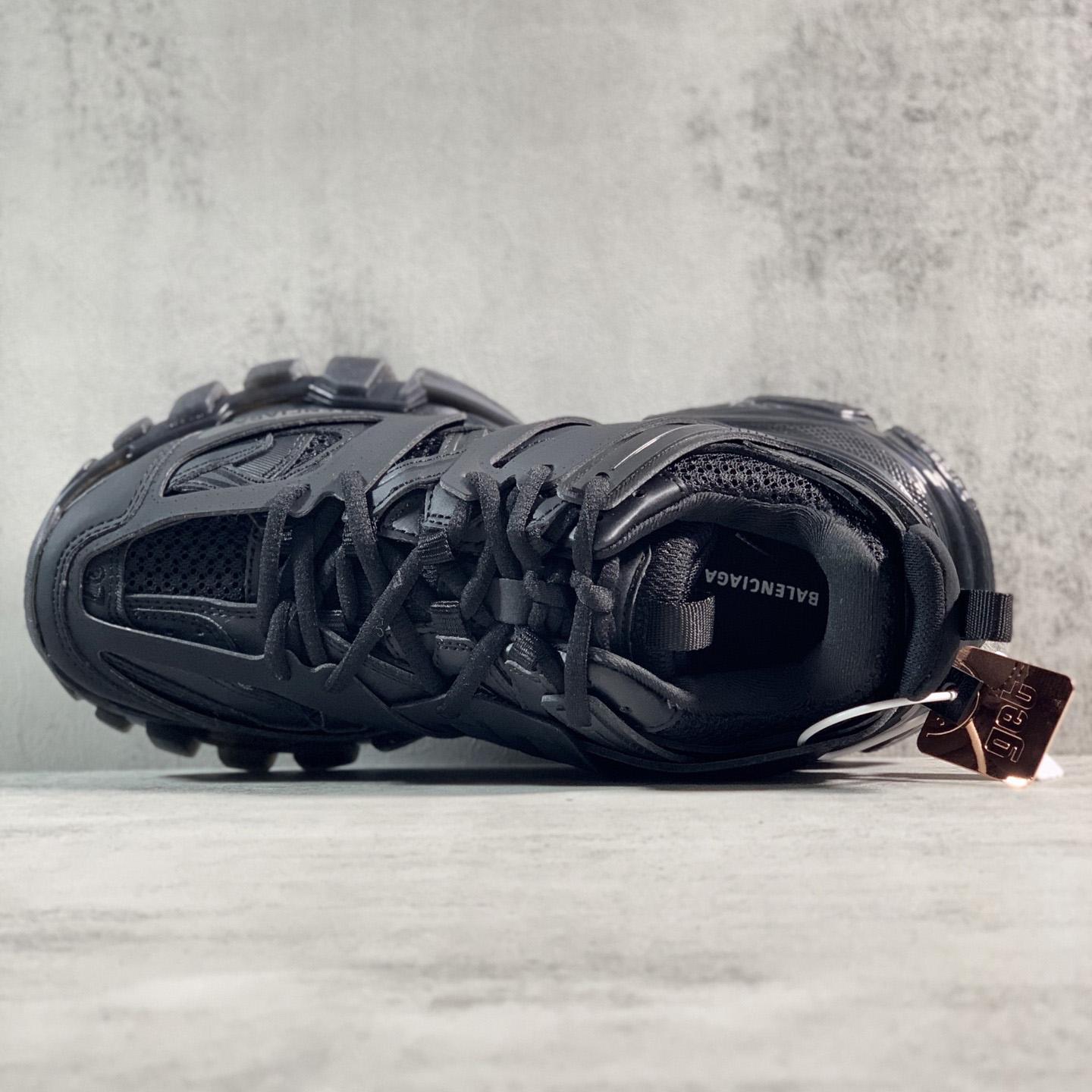 Balenciaga Track Clear Sole Sneaker In Black Mesh And Nylon - FashionPlug