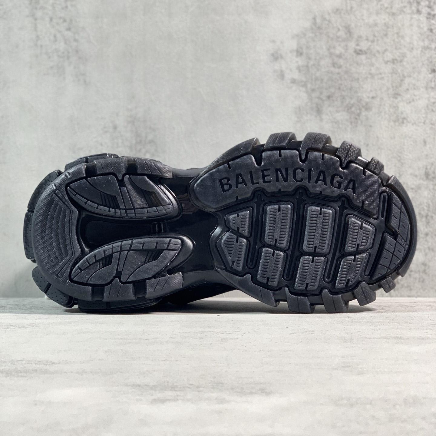 Balenciaga Track Clear Sole Sneaker In Black Mesh And Nylon - FashionPlug