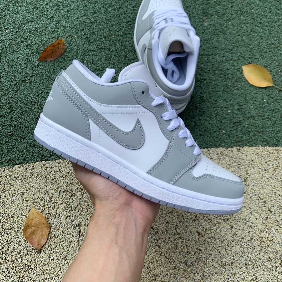 Air Jordan 1 Low White Wolf Grey Sneaker    DC0774-105 - FashionPlug