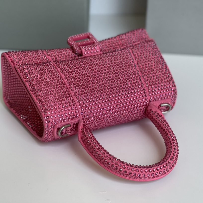 Balenciaga Hourglass XS Handbag With Rhinestones(19-8-21cm) - FashionPlug
