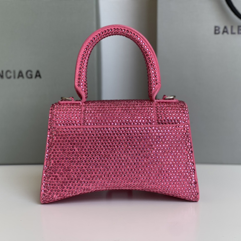 Balenciaga Hourglass XS Handbag With Rhinestones(19-8-21cm) - FashionPlug