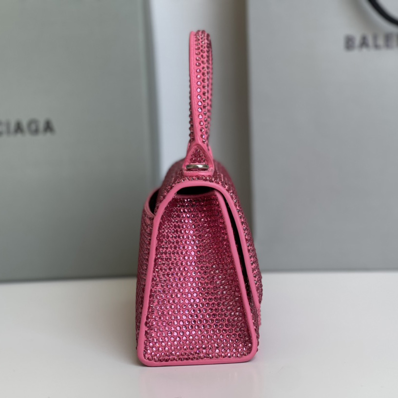 Balenciaga Hourglass XS Handbag With Rhinestones(19-8-21cm) - FashionPlug