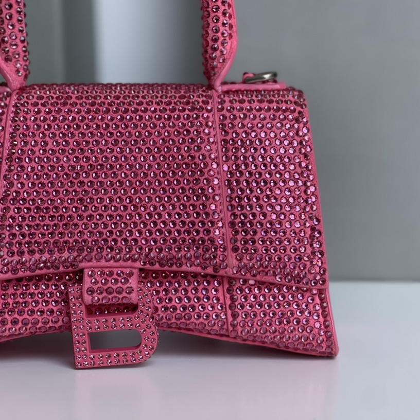 Balenciaga Hourglass XS Handbag With Rhinestones(19-8-21cm) - FashionPlug