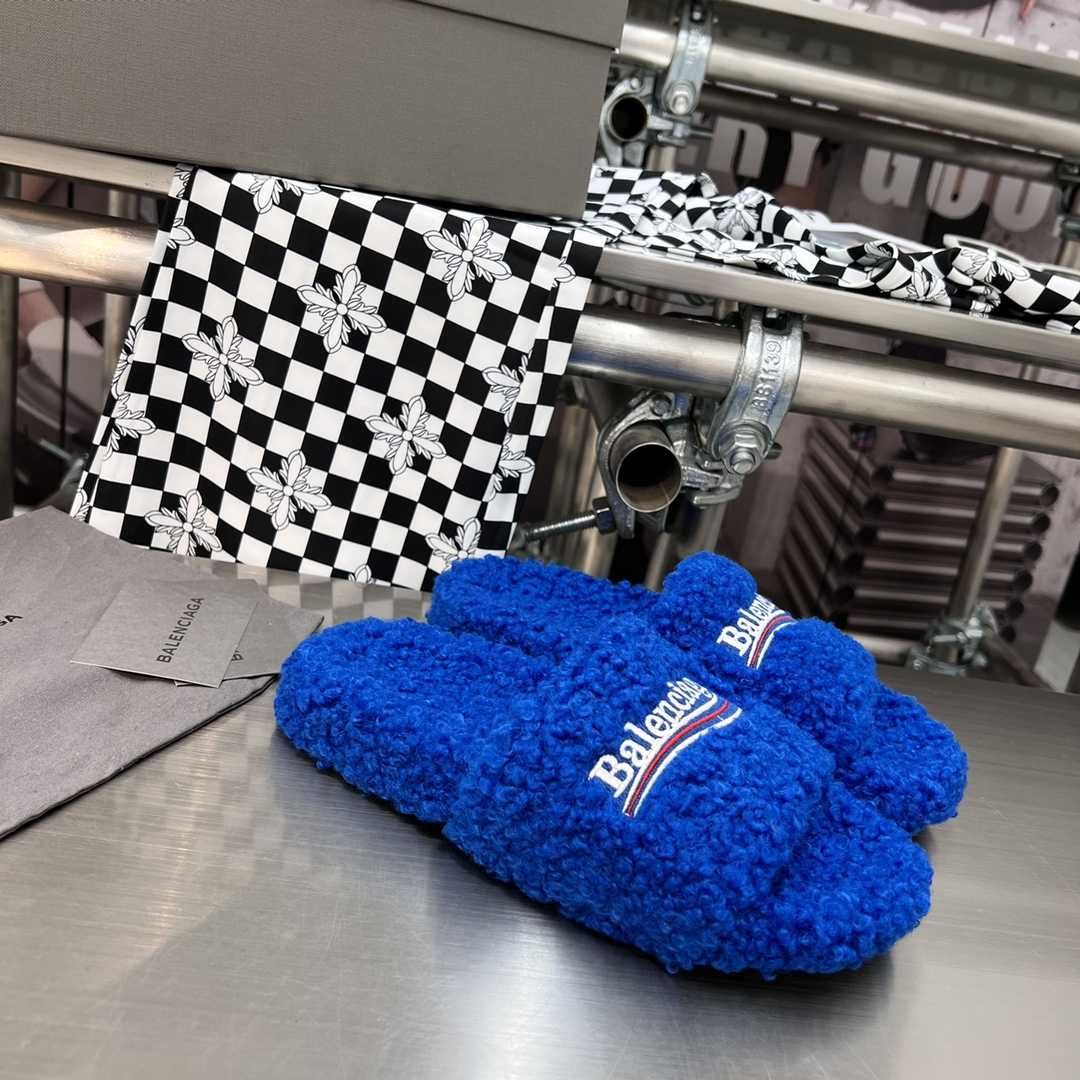 Balenciaga Furry Slide Sandal - FashionPlug