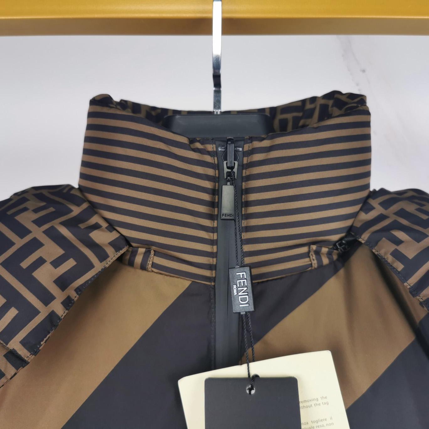 Fendi Brown Nylon Down Jacket - FashionPlug