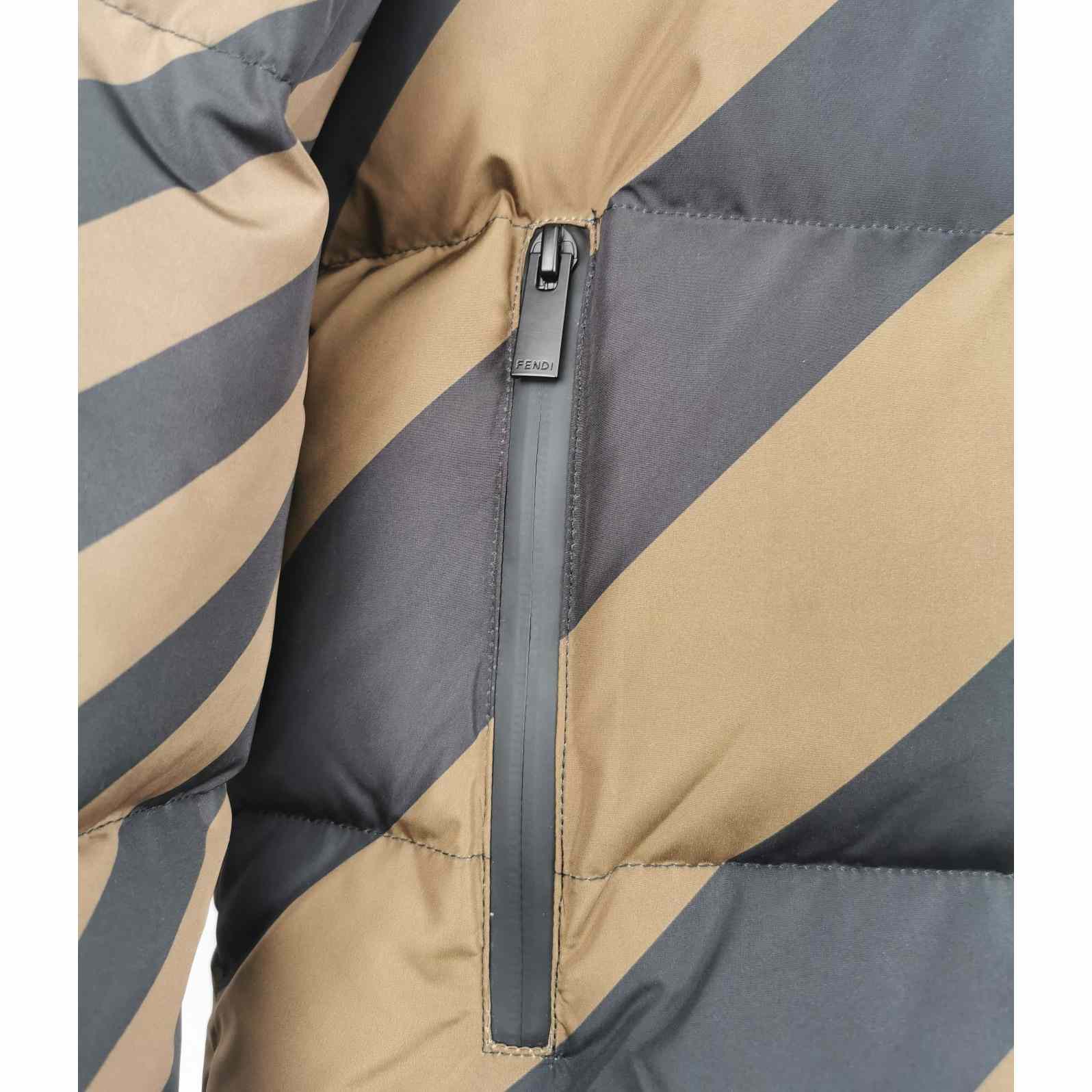 Fendi Brown Nylon Down Jacket - FashionPlug