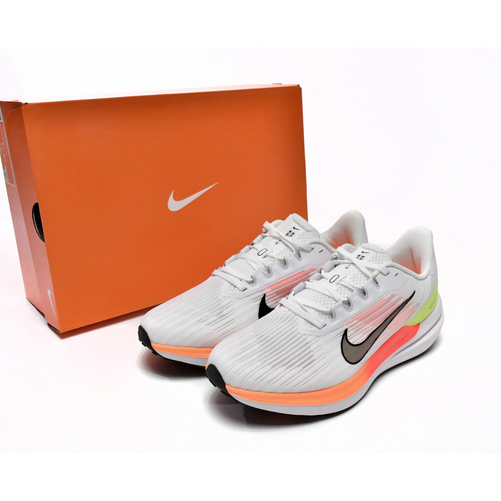 Nike Air Winflo 9 White Orange Sneaker    DD6203-100 - FashionPlug