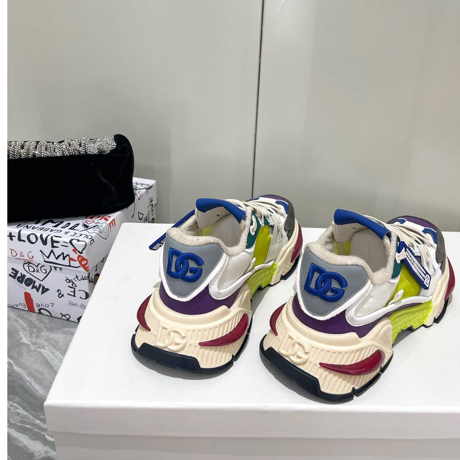 Dolce & Gabbana Mixed-Material Airmaster Sneakers - FashionPlug