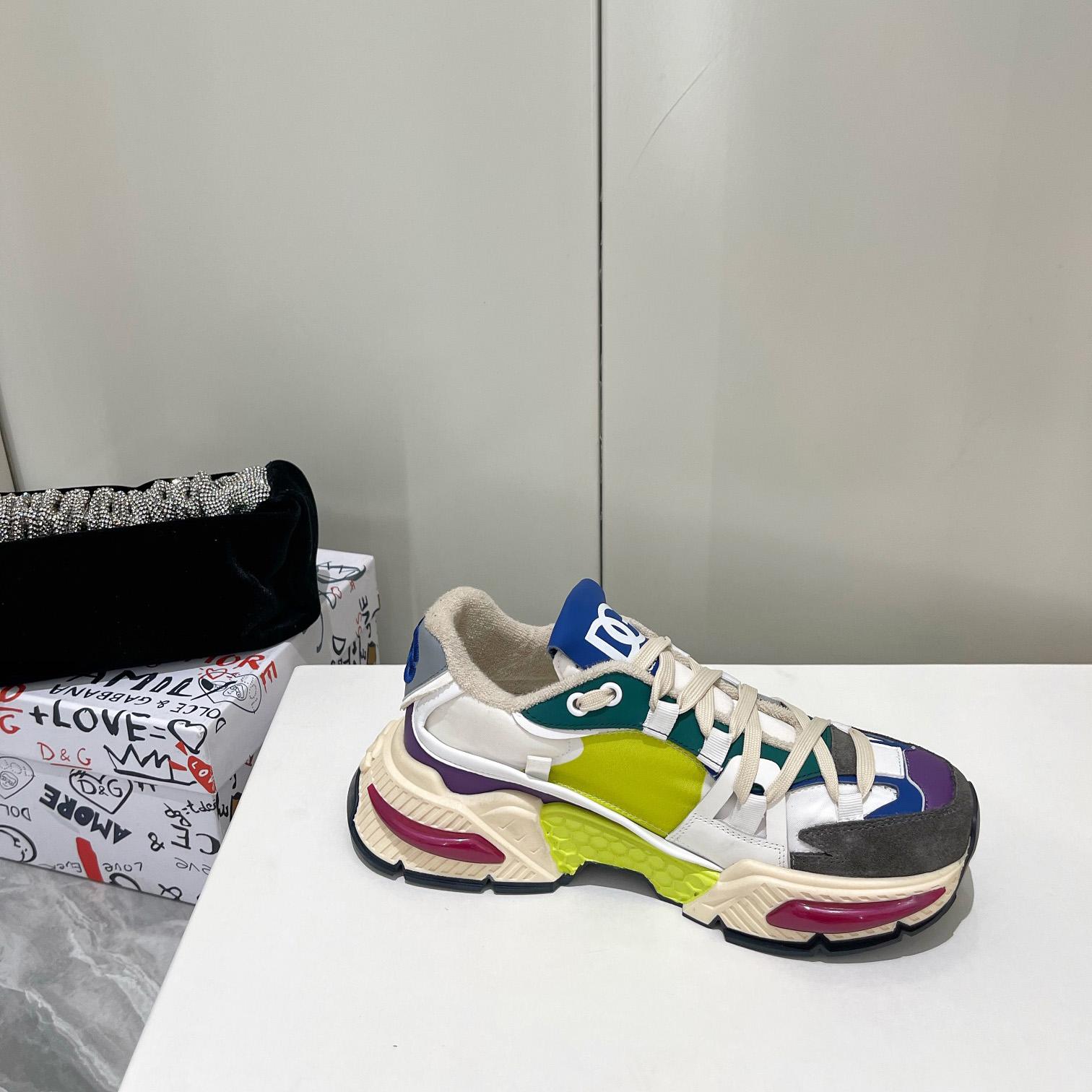 Dolce & Gabbana Mixed-Material Airmaster Sneakers - FashionPlug