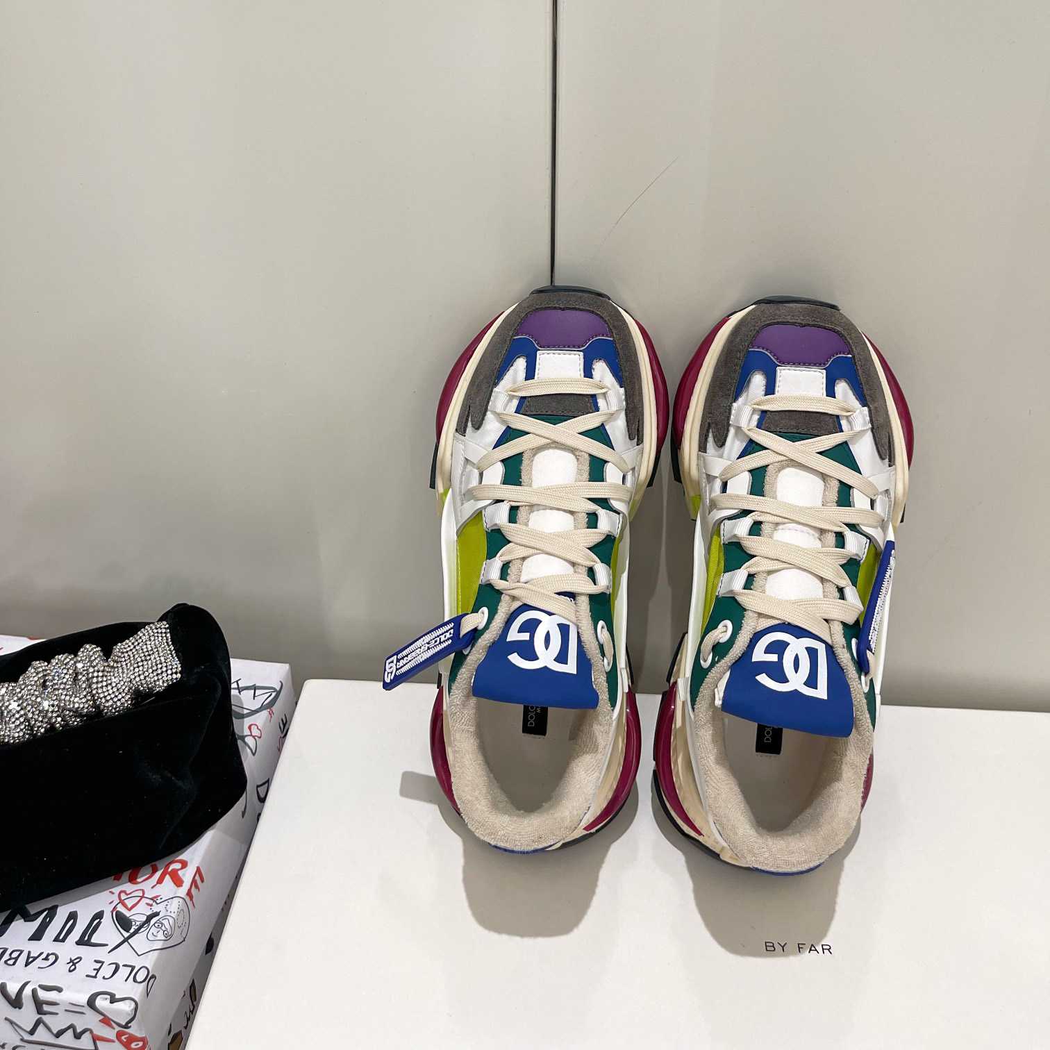 Dolce & Gabbana Mixed-Material Airmaster Sneakers - FashionPlug