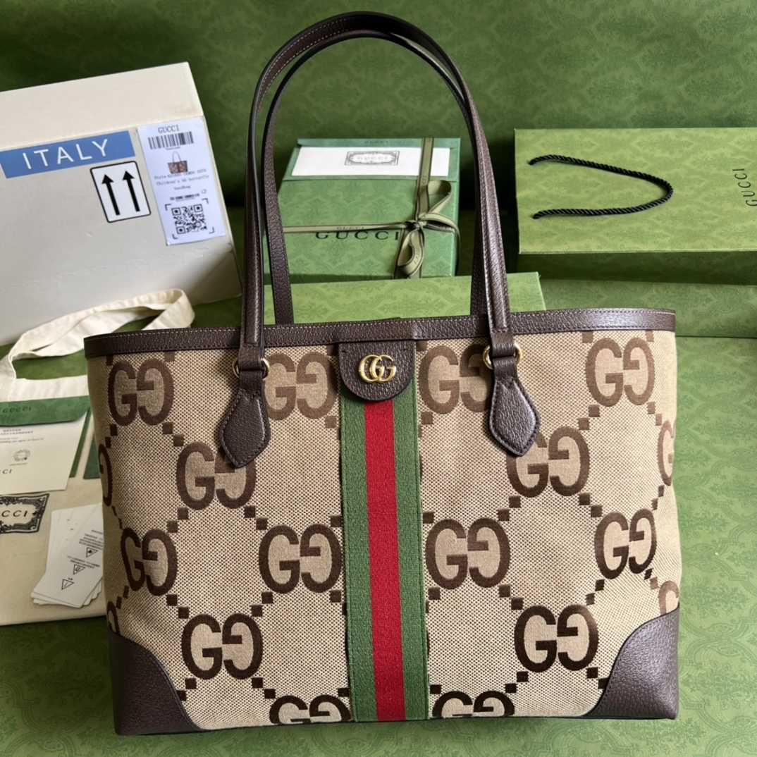Gucci Ophidia Jumbo GG Medium Tote(32-28-14cm) - FashionPlug