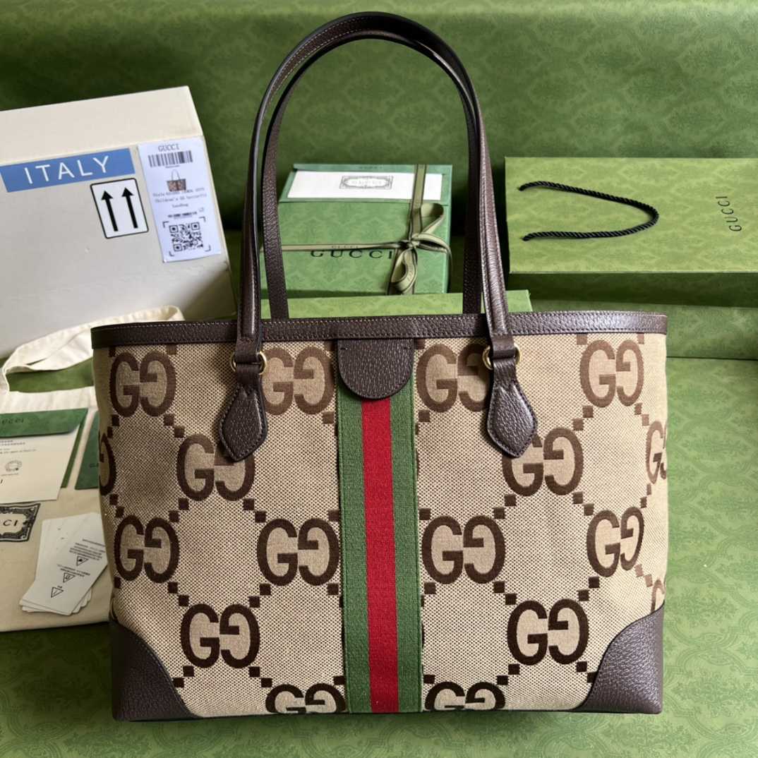 Gucci Ophidia Jumbo GG Medium Tote(32-28-14cm) - FashionPlug
