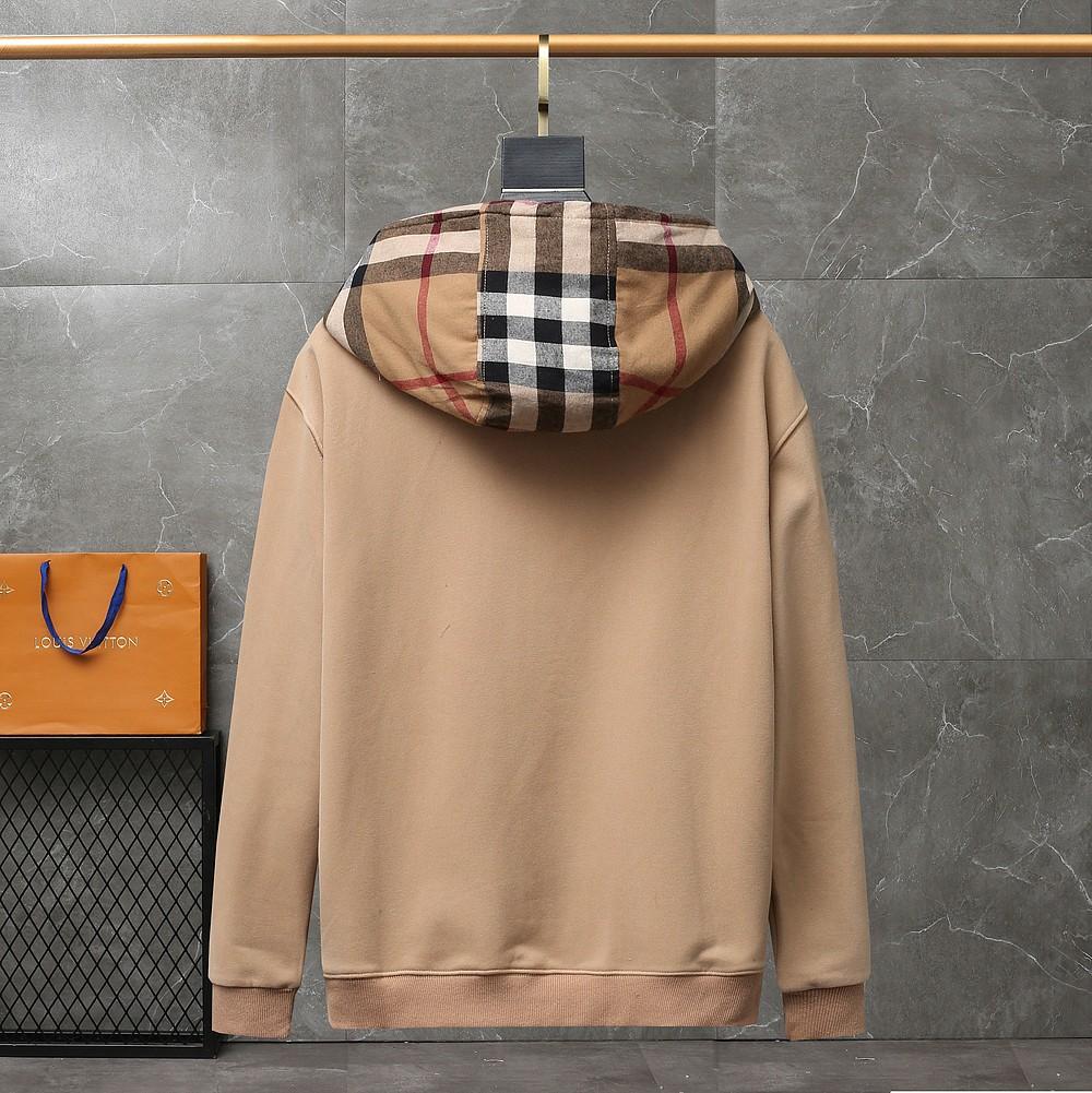 Burberry Check Hood Cotton Hooded Top - FashionPlug