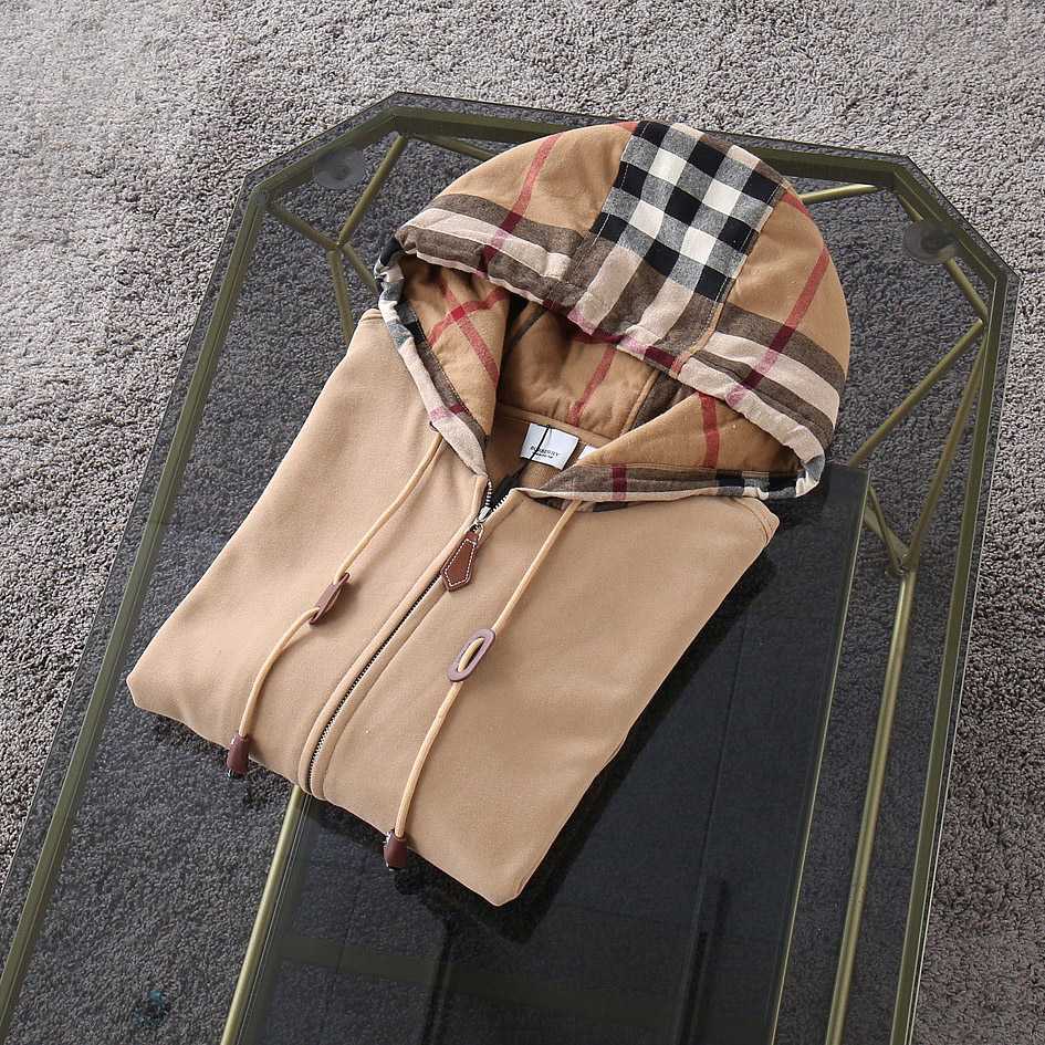Burberry Check Hood Cotton Hooded Top - FashionPlug