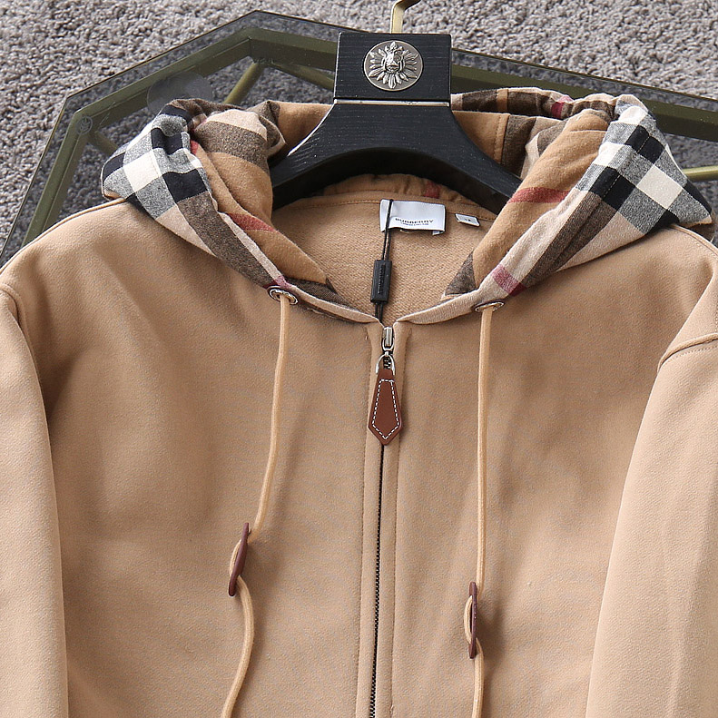 Burberry Check Hood Cotton Hooded Top - FashionPlug