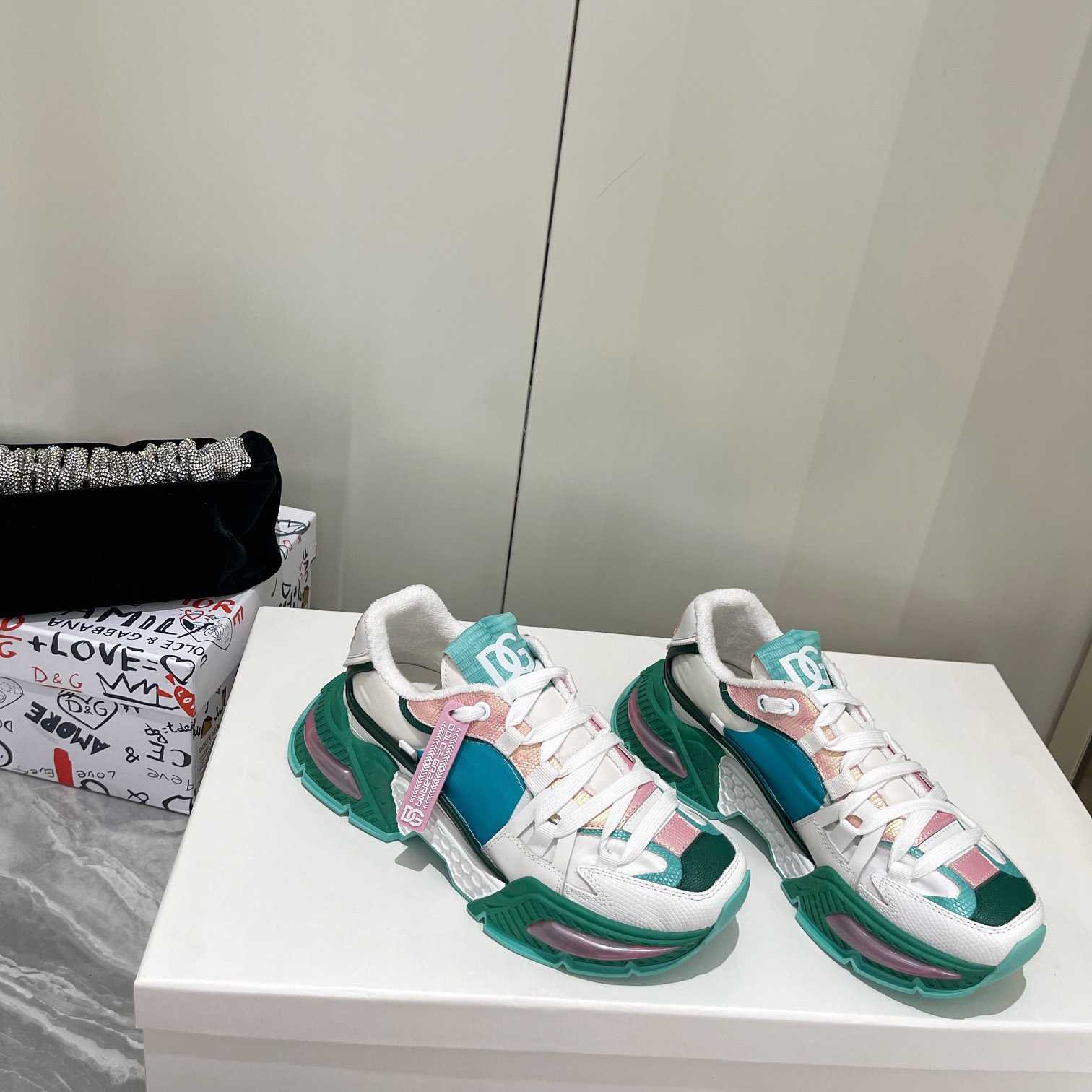 Dolce & Gabbana Mixed-Material Airmaster Sneakers - FashionPlug