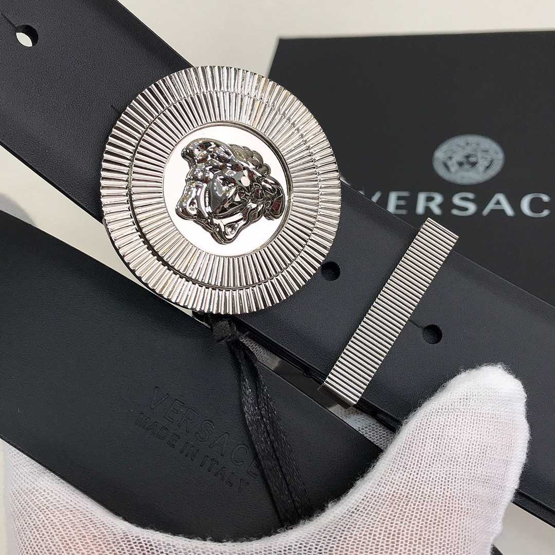 Versace Enamel Medusa Biggie Belt   40mm - FashionPlug