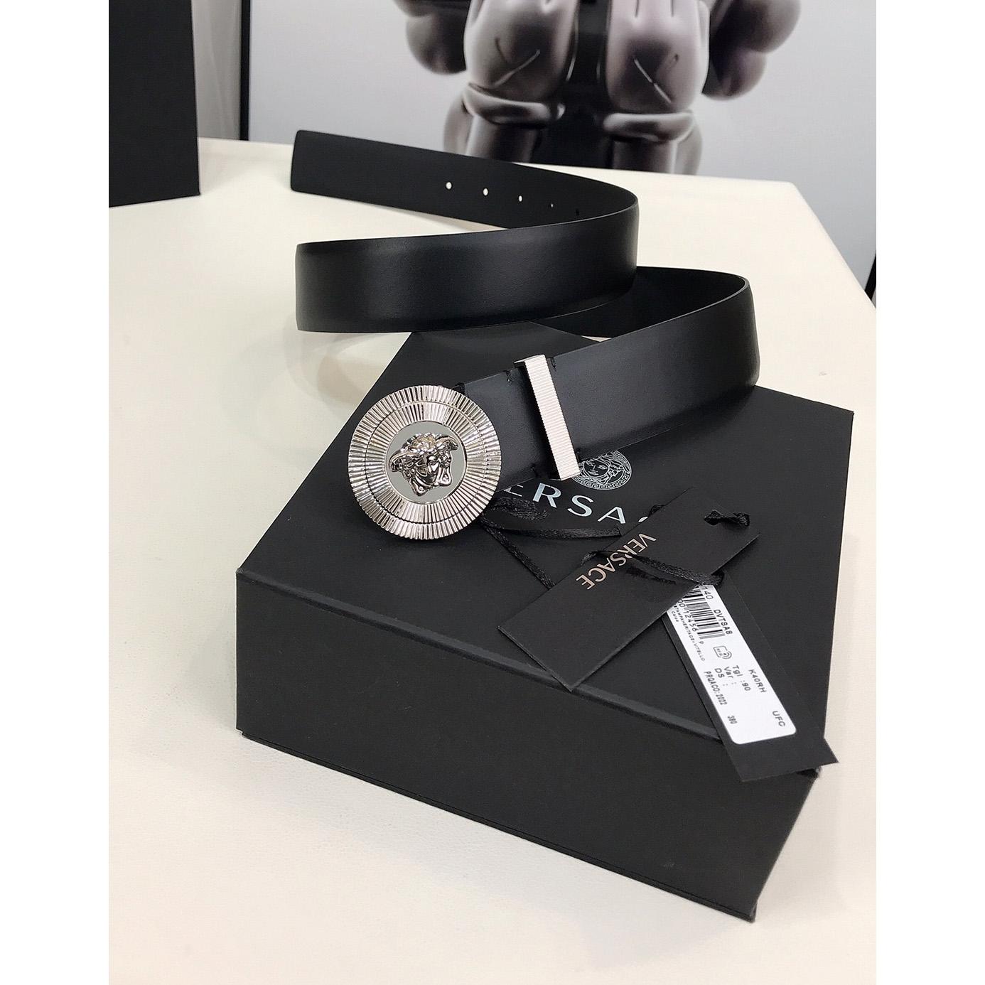 Versace Enamel Medusa Biggie Belt   40mm - FashionPlug