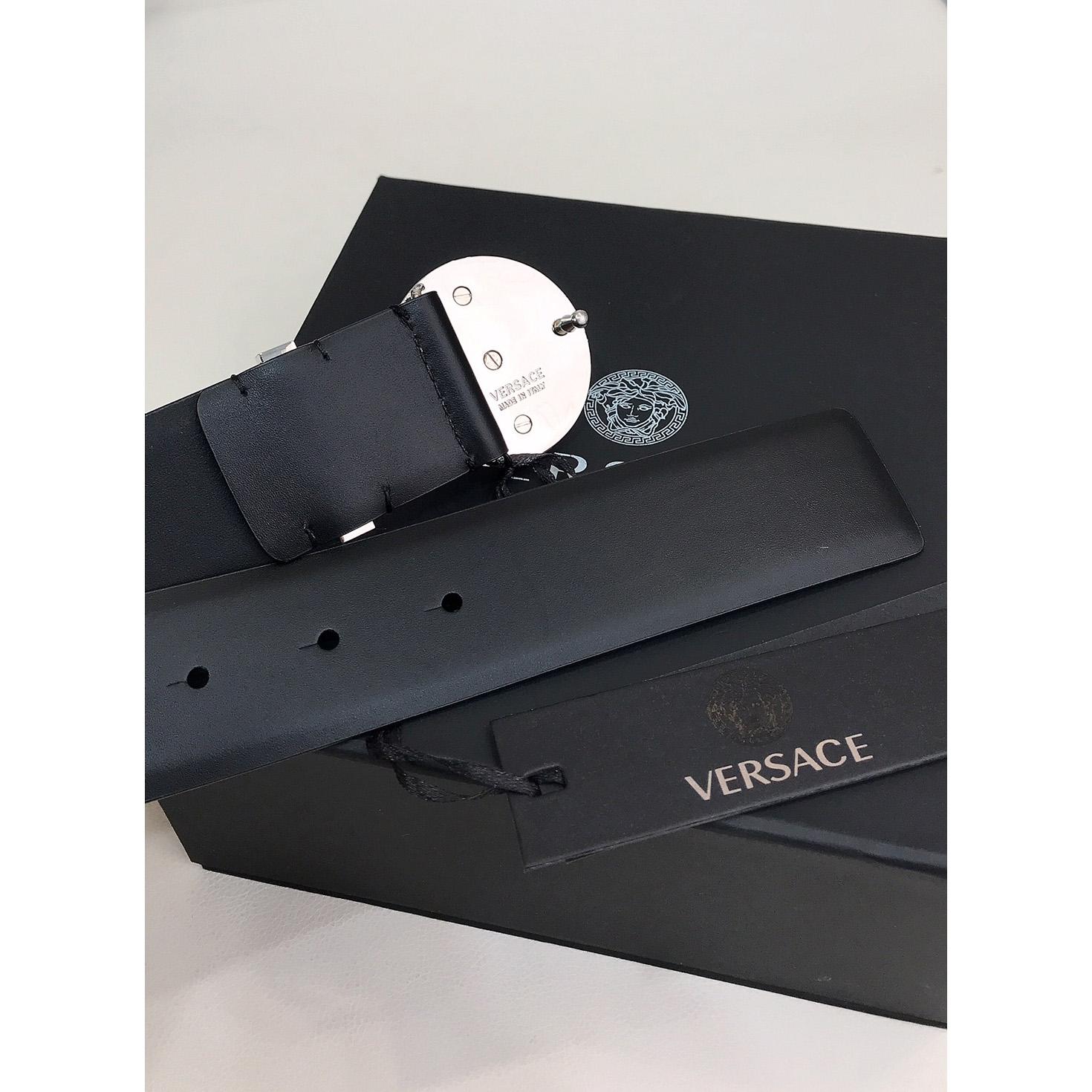 Versace Enamel Medusa Biggie Belt   40mm - FashionPlug
