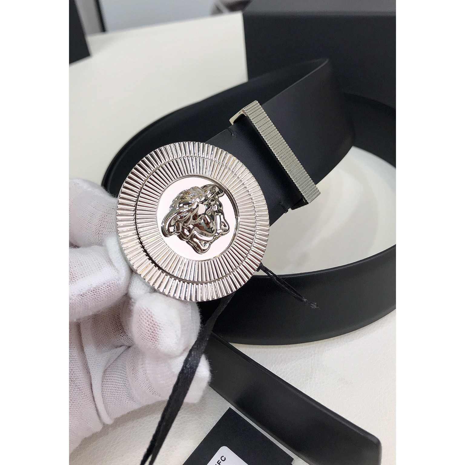 Versace Enamel Medusa Biggie Belt   40mm - FashionPlug