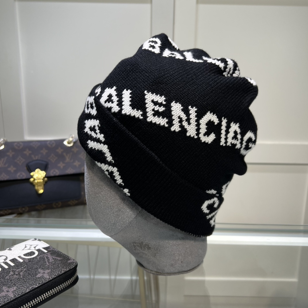 Balenciag Allover Logo Beanie  - FashionPlug