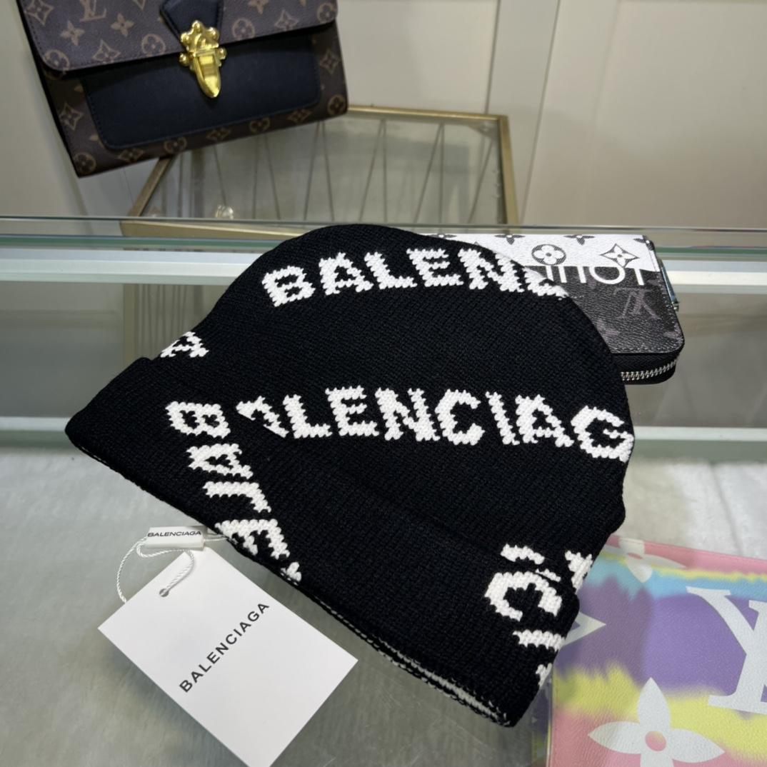 Balenciag Allover Logo Beanie  - FashionPlug