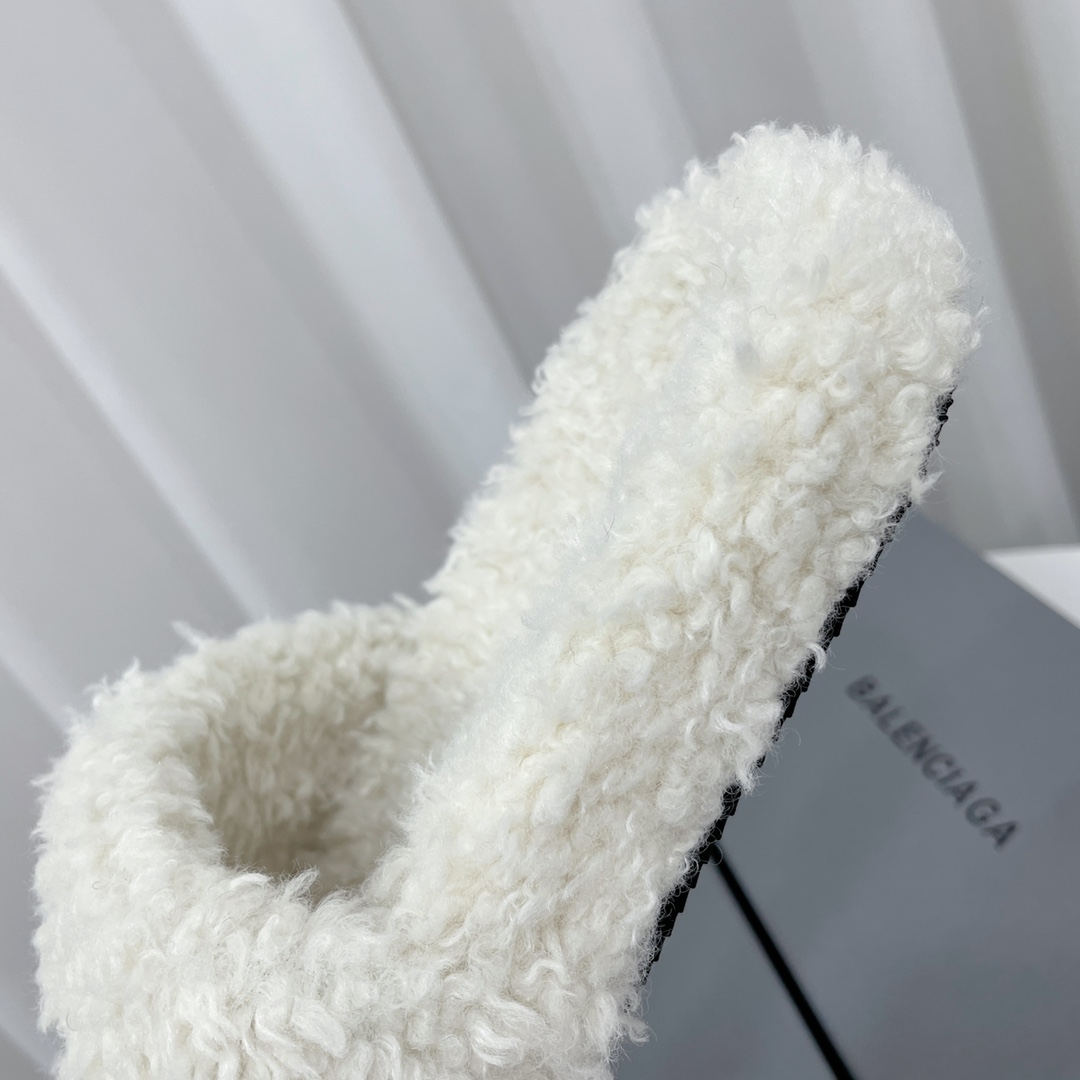 Balenciaga Furry Slide Sandal - FashionPlug