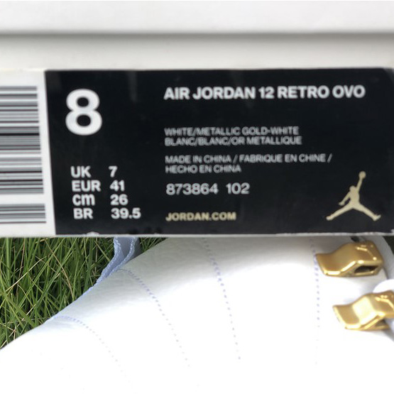 Air Jordan 12 OVO “White” Sneaker   - FashionPlug