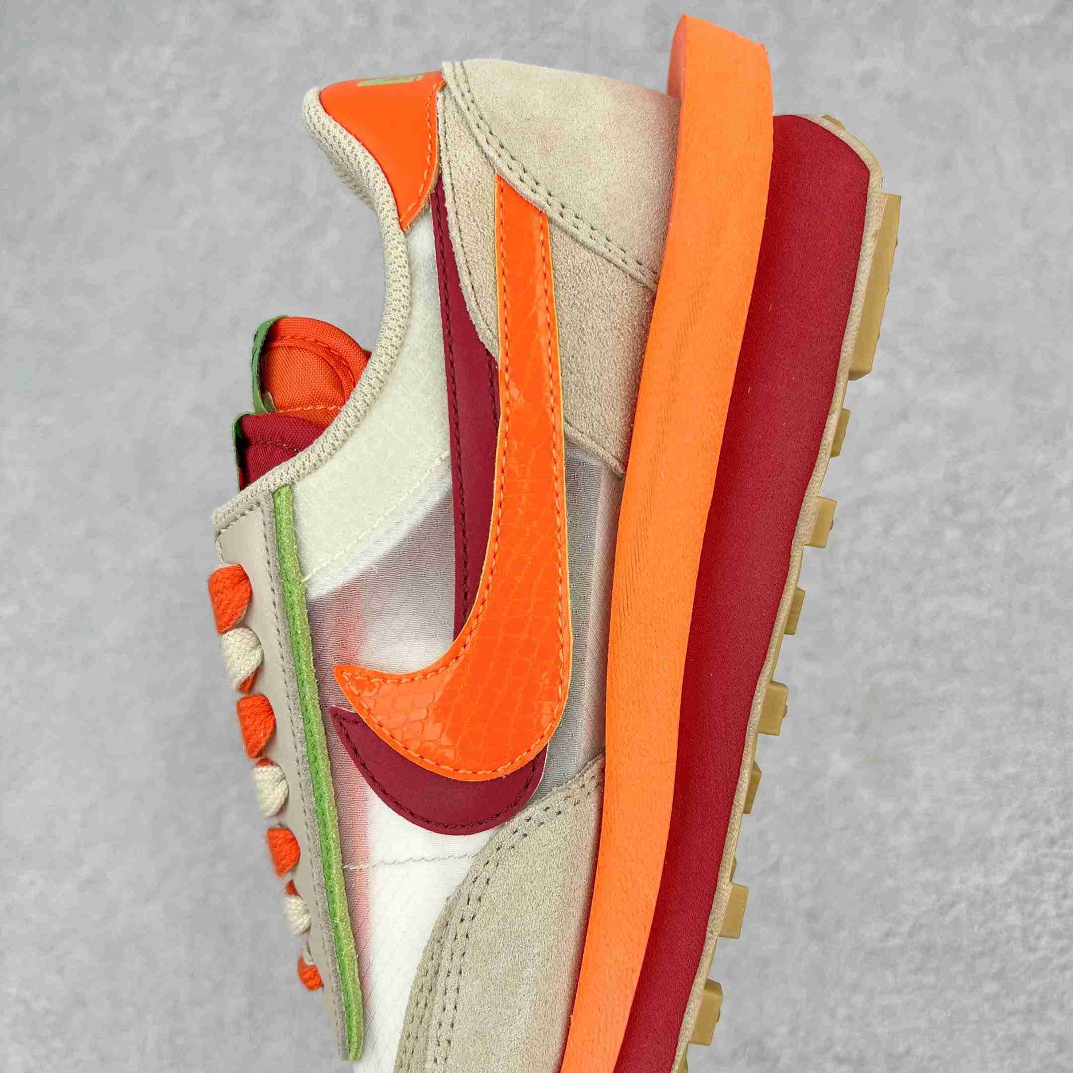 Clot × Sacai × NK LDWaffle'Net Orange Blaze' Sneaker     DH1347-100 - FashionPlug