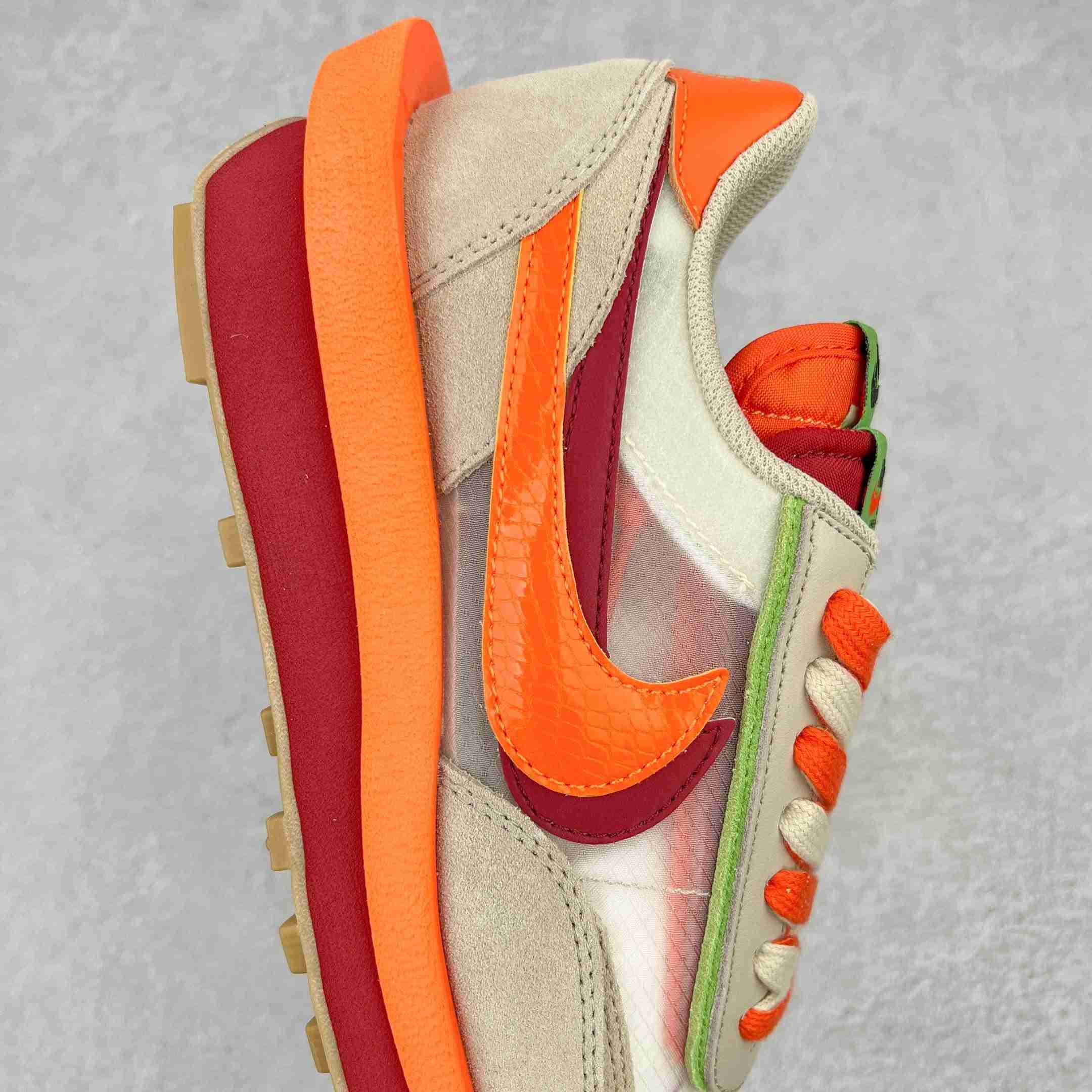 Clot × Sacai × NK LDWaffle'Net Orange Blaze' Sneaker     DH1347-100 - FashionPlug
