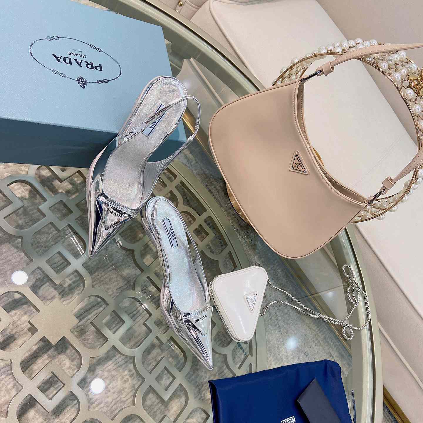 Prada Brushed Leather Slingback Pumps - FashionPlug