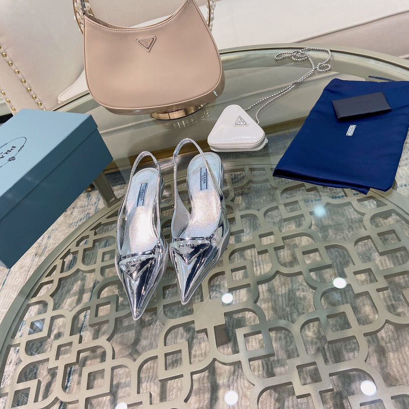 Prada Brushed Leather Slingback Pumps - FashionPlug