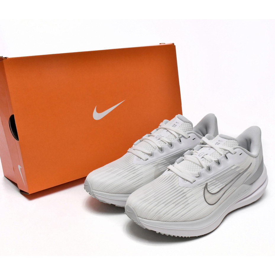 Nike Air Winflo 9 White Metallic Silver Sneaker   DD8686-100 - FashionPlug