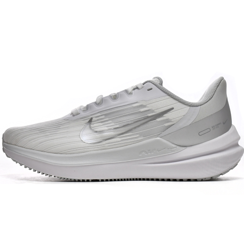 Nike Air Winflo 9 White Metallic Silver Sneaker   DD8686-100 - FashionPlug