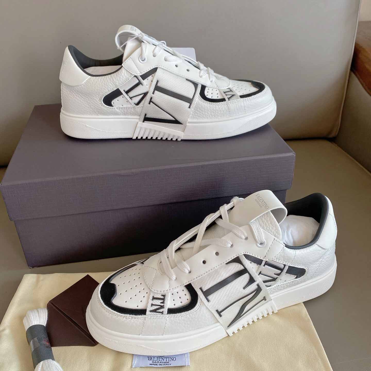 Valenti Low-Top Calfskin Vl7n Sneaker With Bands - FashionPlug
