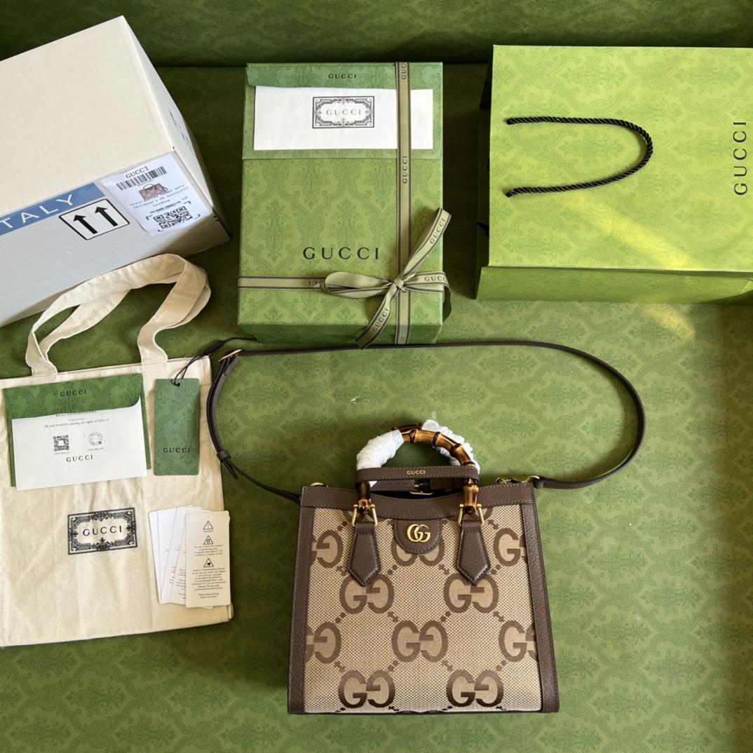 Gucci Diana Jumbo GG Small Tote Bag(27-24-11cm) - FashionPlug