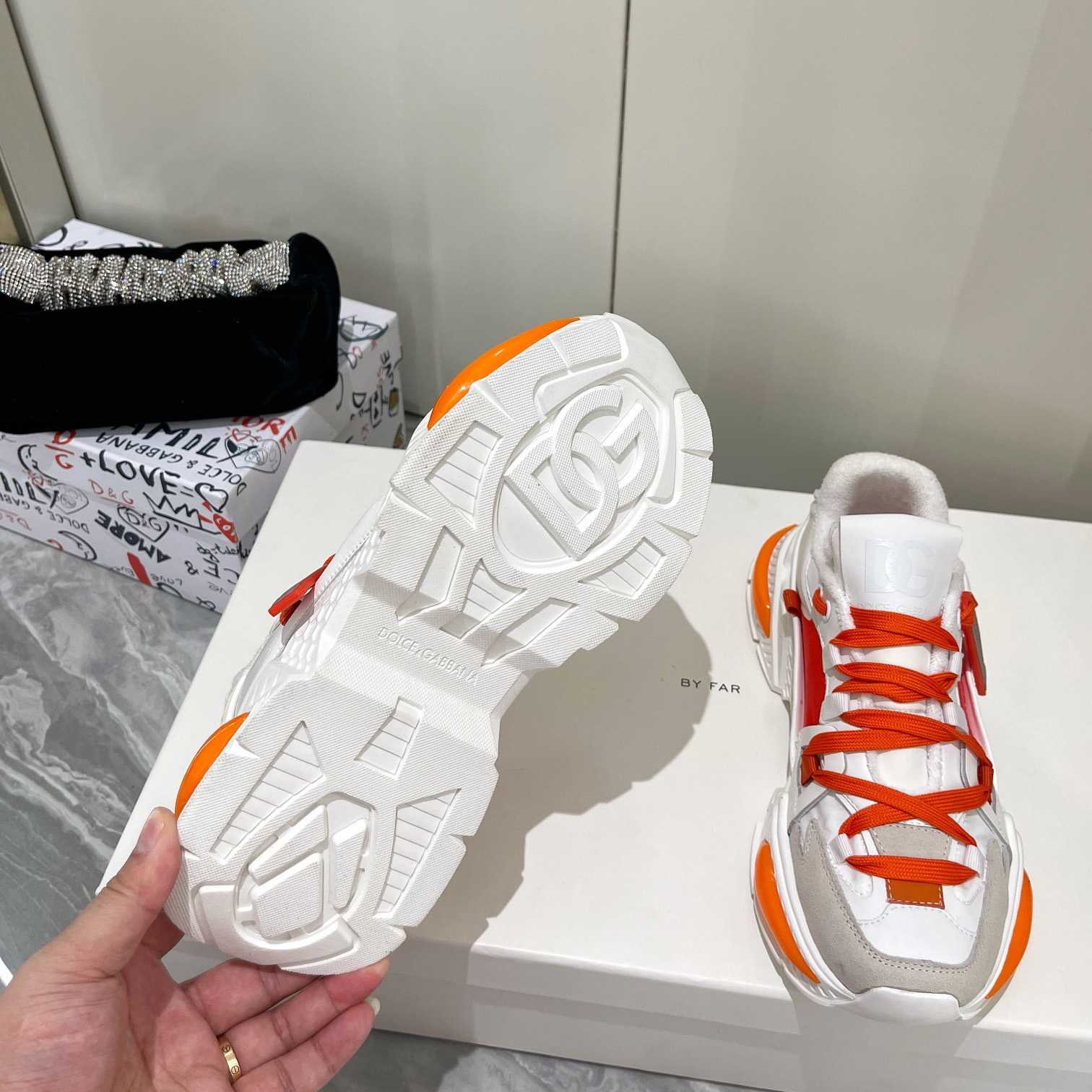 Dolce & Gabbana Mixed-Material Airmaster Sneakers - FashionPlug